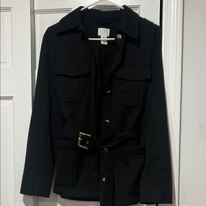 H&M Black Utility Jacket with Belt
